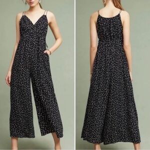 Anthropologie Maeve Finley Polka Dot Wide Leg Jumpsuit | Size 14